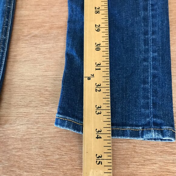 Rag & Bone Capri Skinny Jeans Women 26 Blue Low Rise Distressed Dark Wash - Picture 6 of 13
